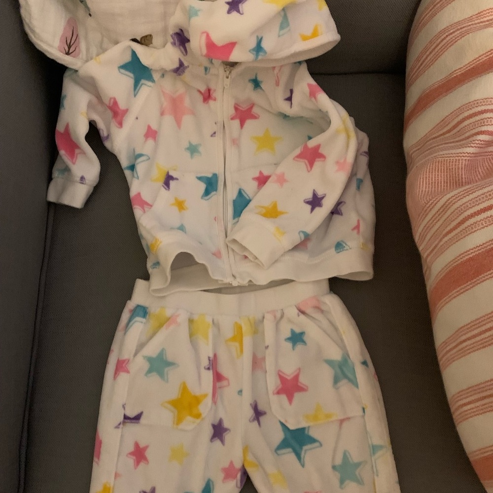 Angel Dear Star Print Velour Track Suit